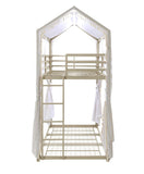 Beige Twin/Twin Led Bunk Bed