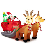 7.2 Feet Long Christmas Inflatable Santa Rides Sled with LED Lights