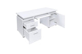 Tracy 2-drawer Computer Desk White and Cappuccino