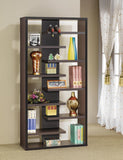 Bookcase with Staggered Floating Shelves Cappuccino