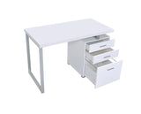 Brennan 3-drawer Office Desk White and Cappuccino