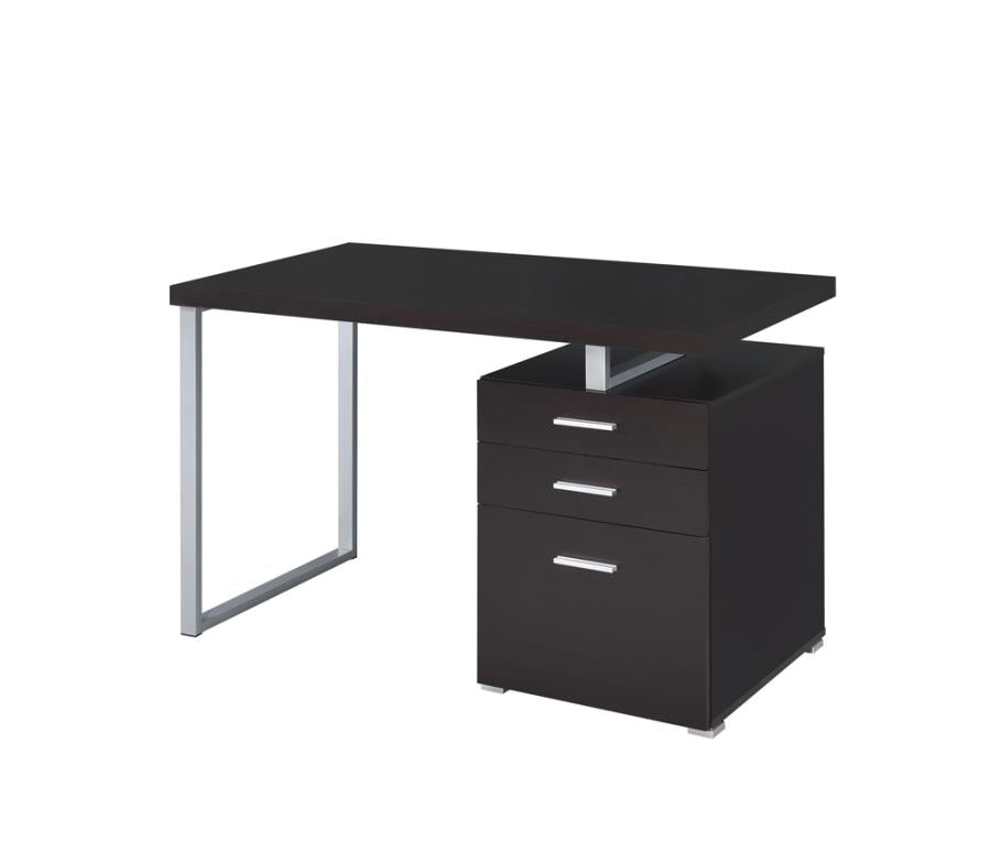 Brennan 3-drawer Office Desk White and Cappuccino