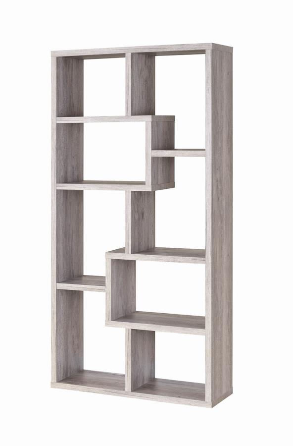 Theo 10-shelf Bookcase Grey Driftwood