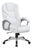 Adjustable Height Office Chair White and Silver