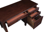 Daryll 4-drawer Office Desk with Outlet Red Brown