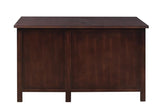 Daryll 4-drawer Office Desk with Outlet Red Brown