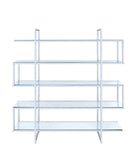 5-shelf Bookcase Chrome and Clear