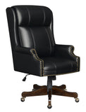 Upholstered Office Chair with Casters Black and Dark Cherry