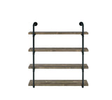 Elmcrest 40-inch Wall Shelf Black and Rustic Oak