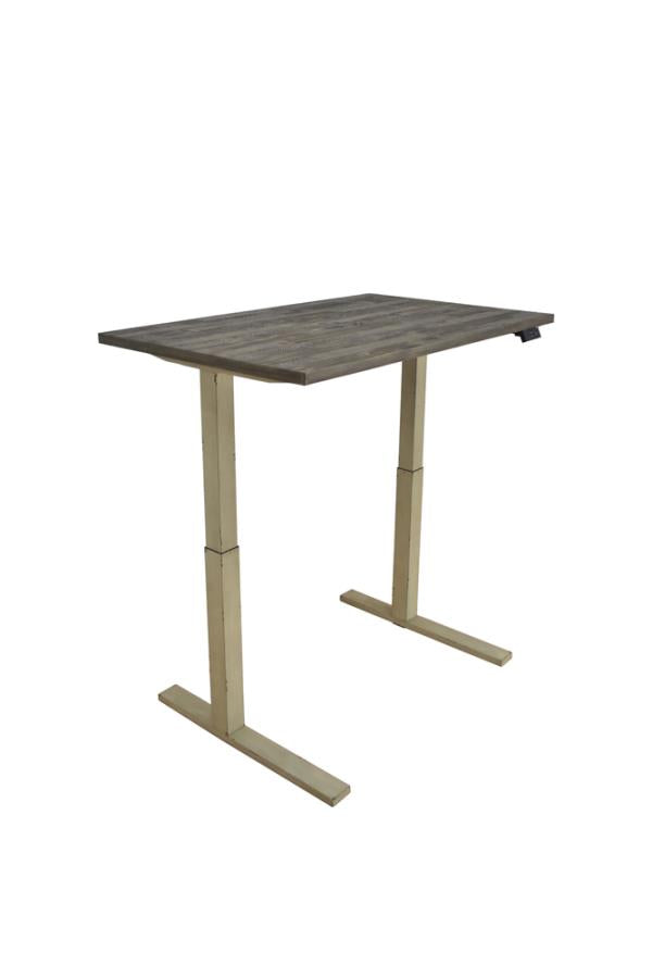 Myers Adjustable Height Standing Desk Weathered Pine and Antique Ivory