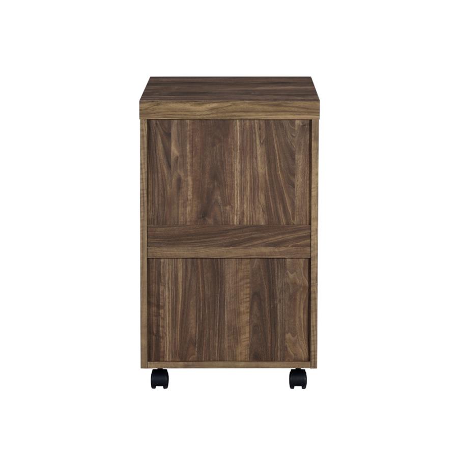 Luetta 3-drawer Mobile Storage Cabinet with Casters Aged Walnut