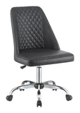Upholstered Tufted Back Office Chair Grey and Chrome
