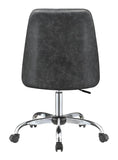 Upholstered Tufted Back Office Chair Grey and Chrome