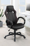 Arched Armrest Upholstered Office Chair Black