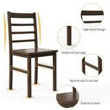 Set of 4 Modern Kitchen Dining Chairs with Solid Rubber Wood Structure