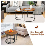 Set of 2 Modern round Stacking Nesting Coffee Tables