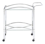 2-tier Serving Cart with Glass Top Chrome and Clear