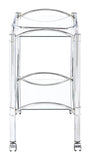 2-tier Serving Cart with Glass Top Chrome and Clear