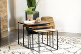 3-piece Square Nesting Tables Natural and Black