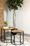2-piece Hexagon Nesting Tables Natural and Black