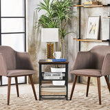 3-Tier Industrial End Table with Mesh Shelves and Adjustable Shelves