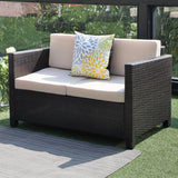 Helio 4 Piece All Weather Wicker Sofa Seating Group with Cushions and Coffee Table