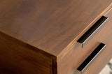 Portwall 4-drawer Writing Desk Brown and Matte Black