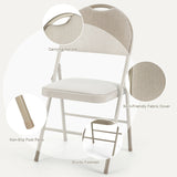 6 Pieces Folding Chairs Set with Handle Hole and Portable Backrest