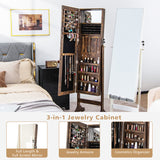 Standing Jewelry Organizer Armoire with Full-Length Mirror