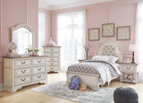 White Youth Upholstered Bedroom Set