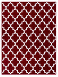 Trellis Collection Contemporary Red Area Rug