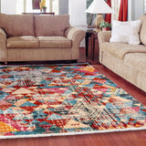 Geometric Vibrant Vintage Area Rug V107A - Context USA - Area Rug by MSRUGS