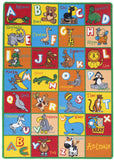 Animal Friends Playful Alphabet ABCD Kids Fun Area Rug