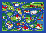 Kids City Street Map Play and Travel Kids Fun Area Rug