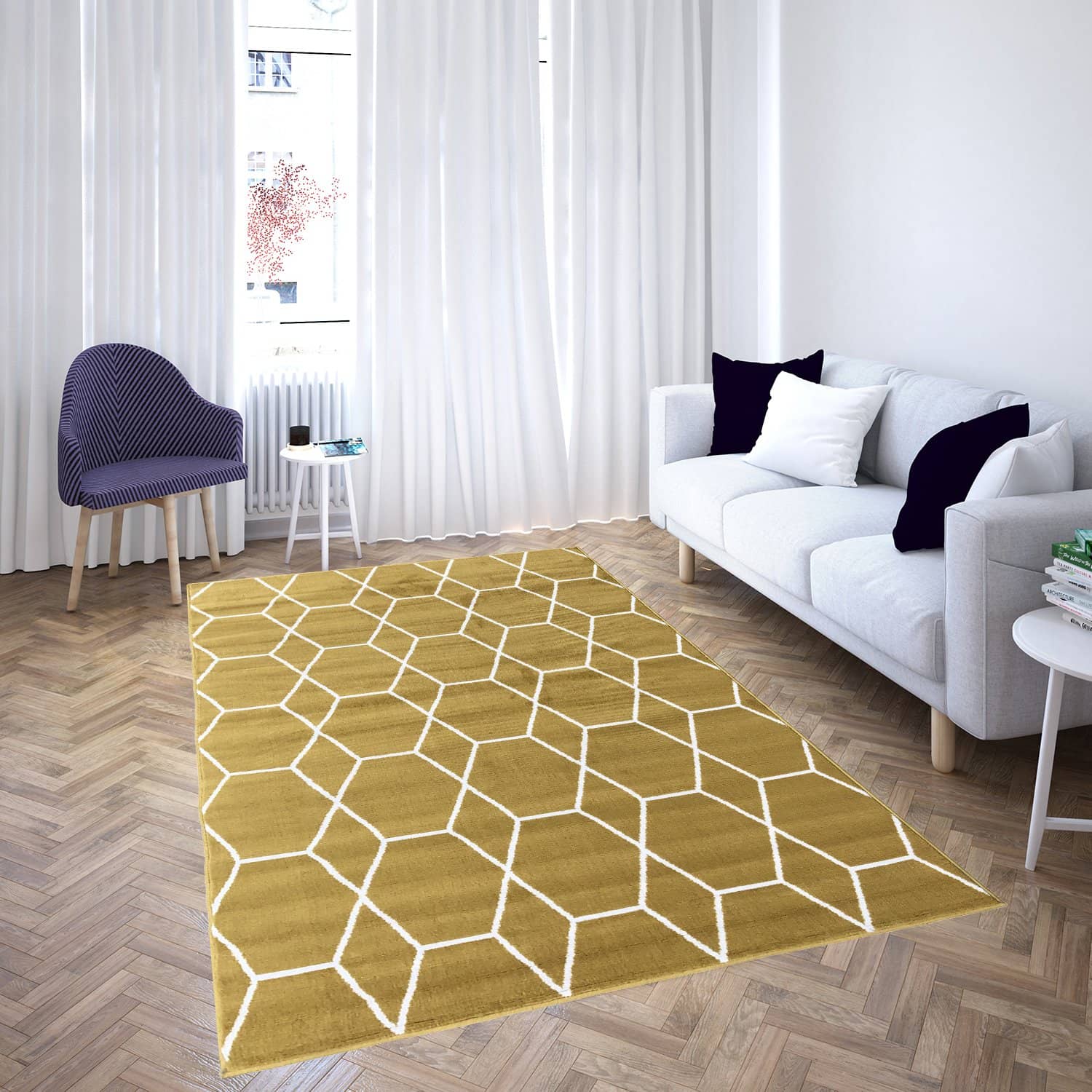 180 Yellow Moroccan collection area rug