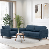2 Pieces Upholstered Sofa Set with Removable Cushion Covers
