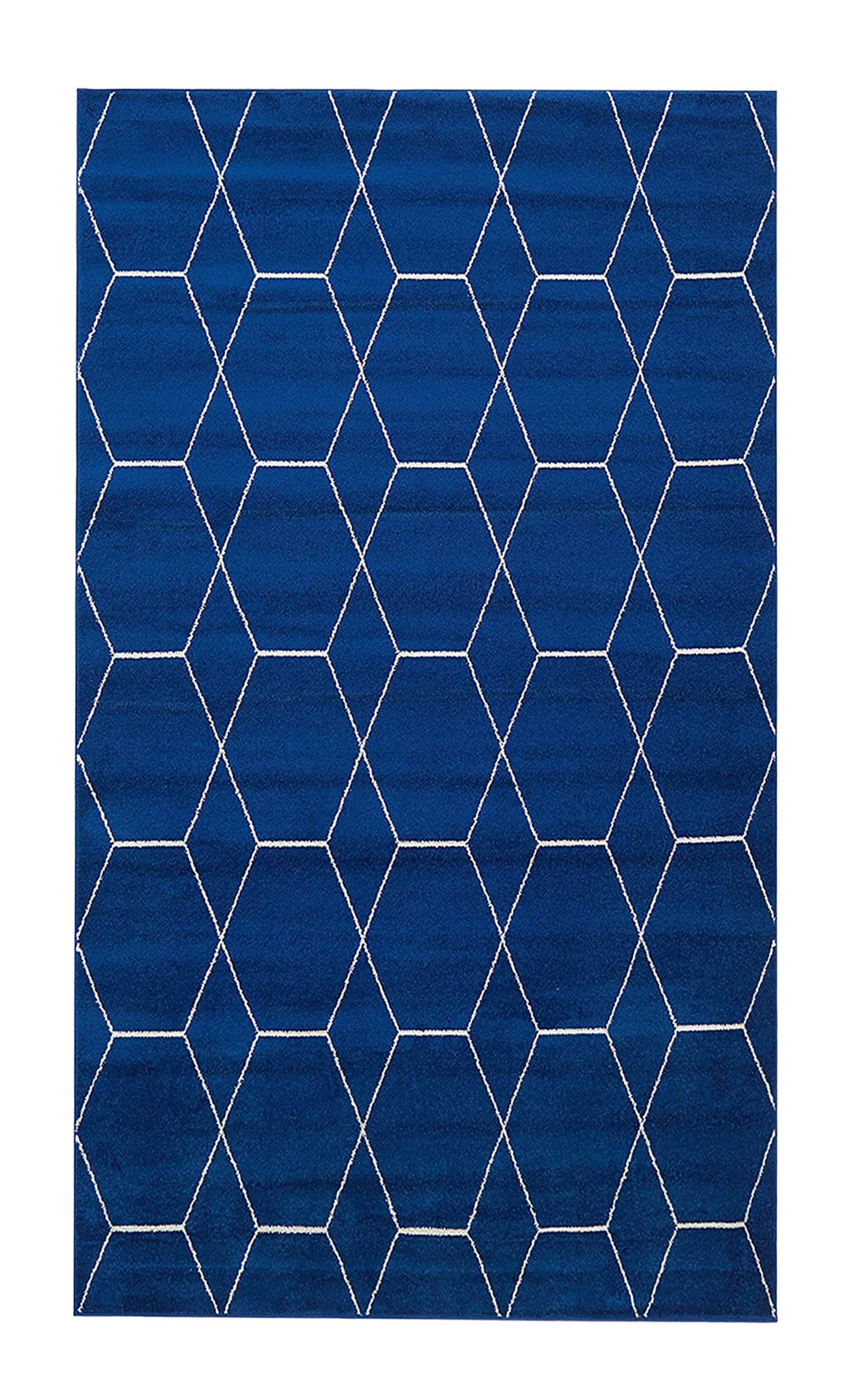 170 Navy blue moroccan collection area rug