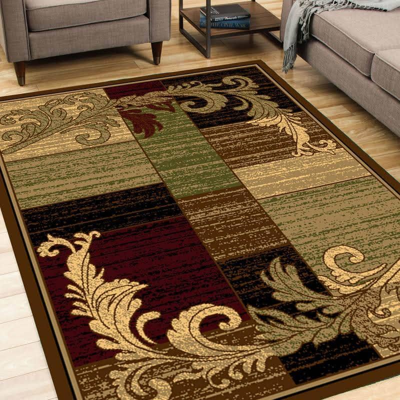Wreath Leaf Brown/Beige Area Rug Nairobi 1164 - Context USA - Area Rug by MSRUGS
