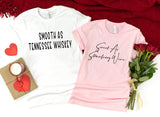 Smooth as Tennessee Whiskey Design Shirt, Gift for her,Gift for him, Matching design shirt,VALENTINE gift shirt, Couple Design Shirt,