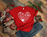 Care, Empathy Heart Design Shirt, Gift for her, Gift for valentine, Colorful design shirt, Valentine outfit, Cute Heart Design Shirt