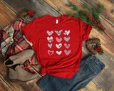 Cute Hearts Design Shirt, Gift for her, Gift for valentine, Colorful design shirt, Valentine outfit, Colorful Heart Design Shirt