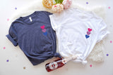 Cute Heart Design Shirt, Gift for her, Gift for valentine, Colorful design shirt, Valentine outfit, Small Heart Design Shirt