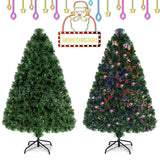 3/4/5 Feet Artificial Pre-Lit Fiber Optic PVC Christmas Tree