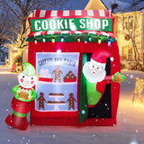 6.3 Feet Inflatable Gingerbread Cookie Shop with Santa Claus