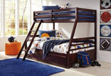 Dark Brown Twin over Twin Bunk Bed with Ladder