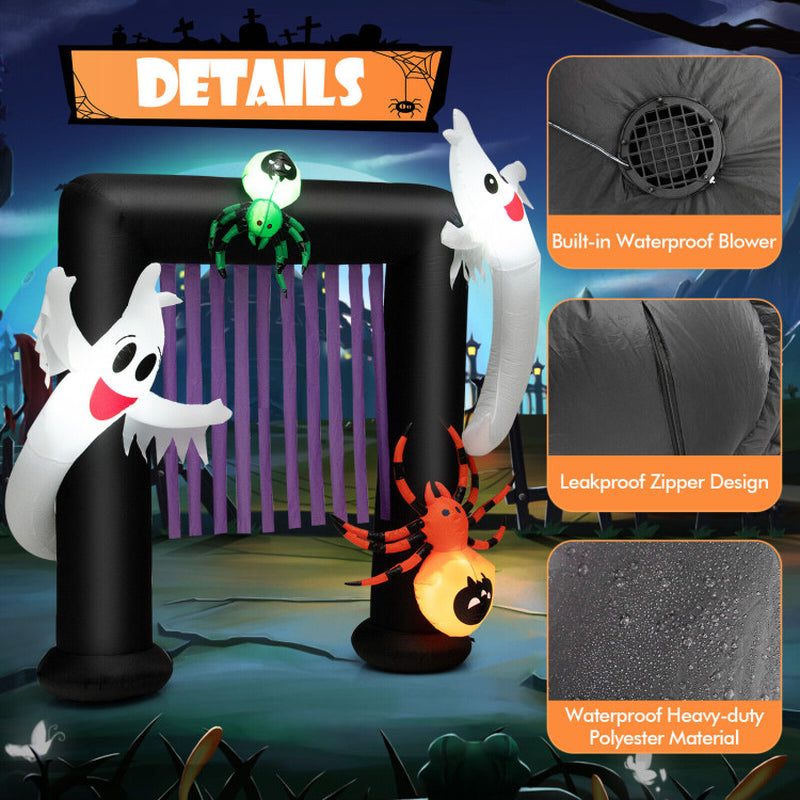 7.5 Feet Halloween Inflatable Archway Blow-Up Festive Decoration for Backyard and Porch