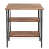 Acacia Wood Patio Folding Dining Table Storage Shelves