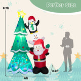 8.7 Feet Inflatable Christmas Tree with Santa Claus and Snowman and Penguin Blow-Up