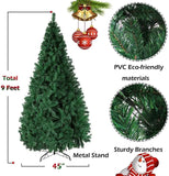 Bosonshop 9 FT High Artificial Christmas Pine Tree Fake Xmas Tree 1850 Tips Full Tree W/ Solid Metal Stand