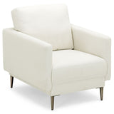 Modern Upholstered Accent Chair with Removable Backrest Cushion